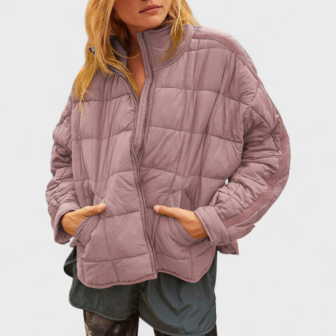 Blanca - Chaqueta acolchada ligera y compacta con cremallera