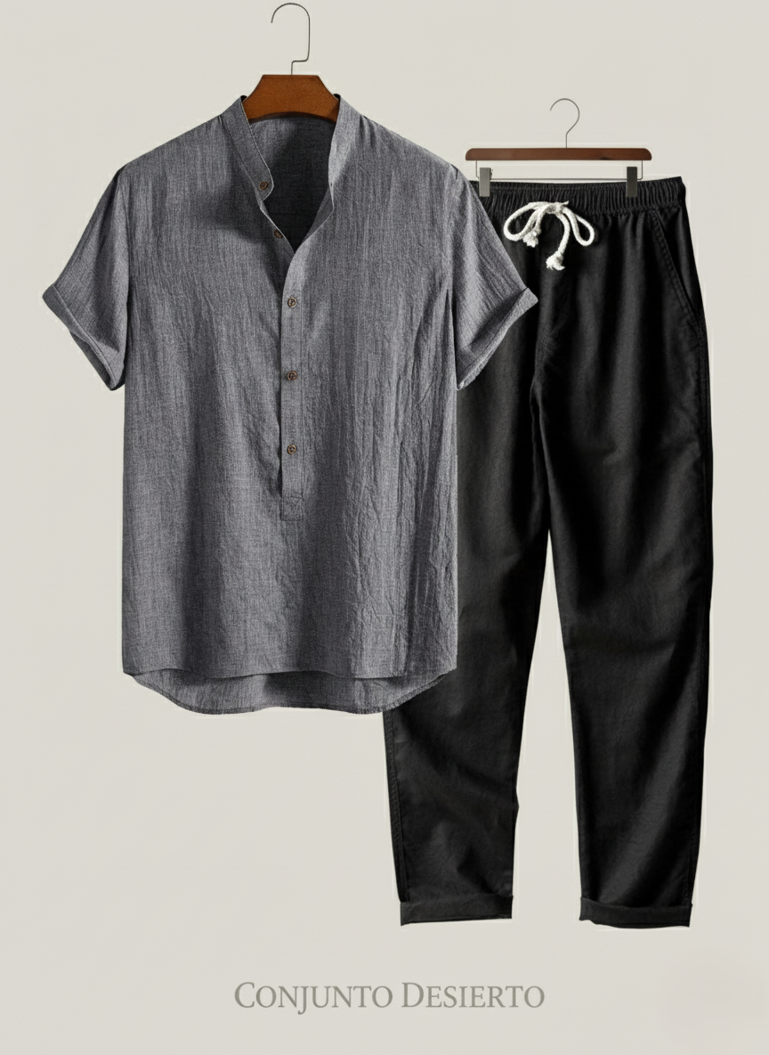 Desierto Set | Conjunto fluido de camisa y pantalón en mezcla premium