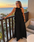 Bluma - Vestido Maxi Bohemio de Algodón con Volantes