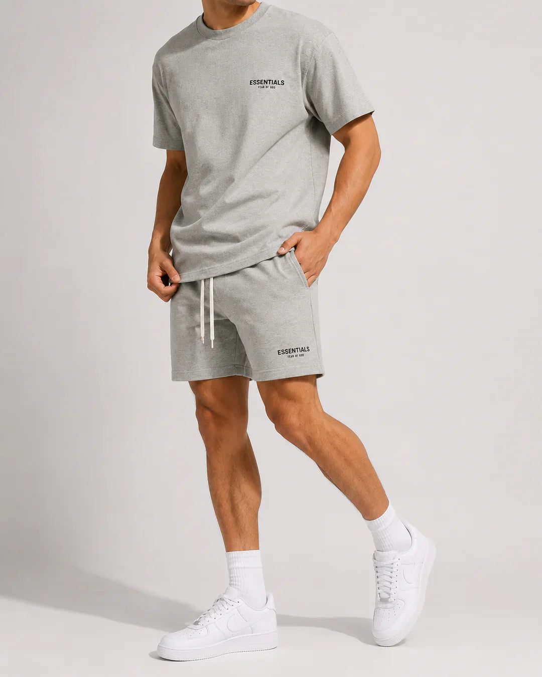 Essam - Conjunto Casual Camiseta y Shorts de Algodón