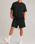 Essam - Conjunto Casual Camiseta y Shorts de Algodón