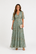 CARMEN VESTIDO LARGO CON BORDADOS FLORALES