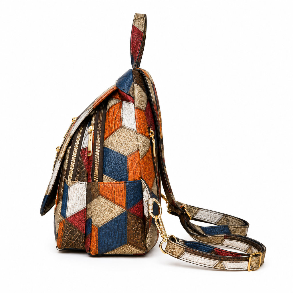 Mochila de hombro artesanal multifuncional