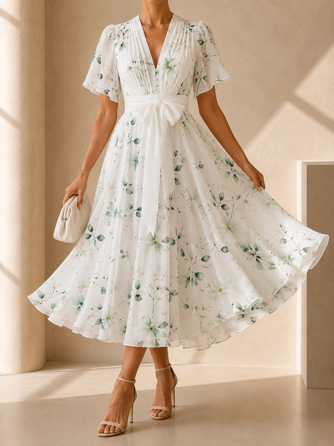 Amelia | Vestido Floral de Gasa