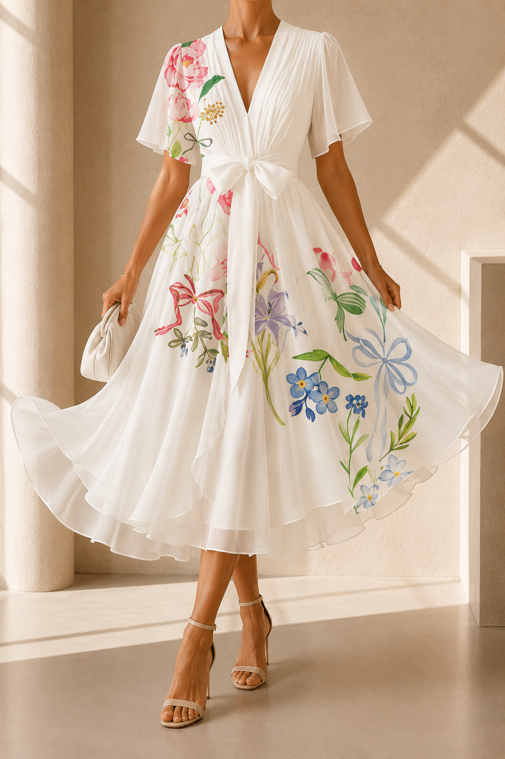 Amelia | Vestido Floral de Gasa