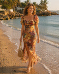 Florie - Vestido Floral Elegante con Abertura Romántica