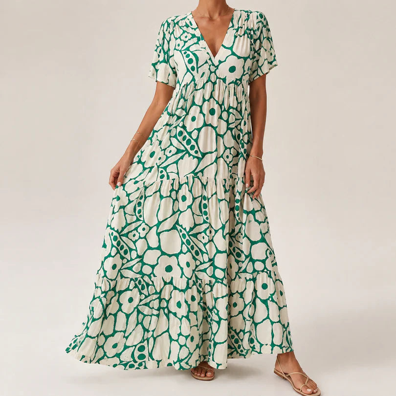 Raya - Vestido Maxi Floral Vaporoso de Algodón