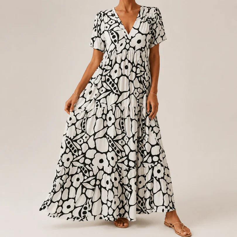 Raya - Vestido Maxi Floral Vaporoso de Algodón