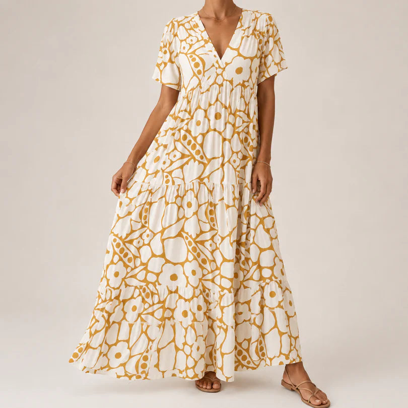 Raya - Vestido Maxi Floral Vaporoso de Algodón