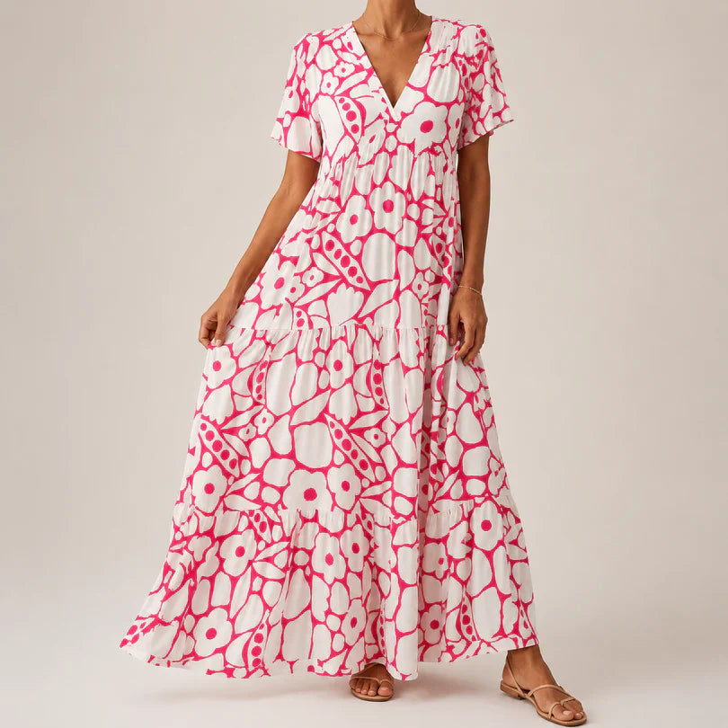 Raya - Vestido Maxi Floral Vaporoso de Algodón
