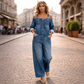 Binta - Mono de Denim con Hombros Descubiertos