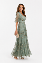 CARMEN VESTIDO LARGO CON BORDADOS FLORALES