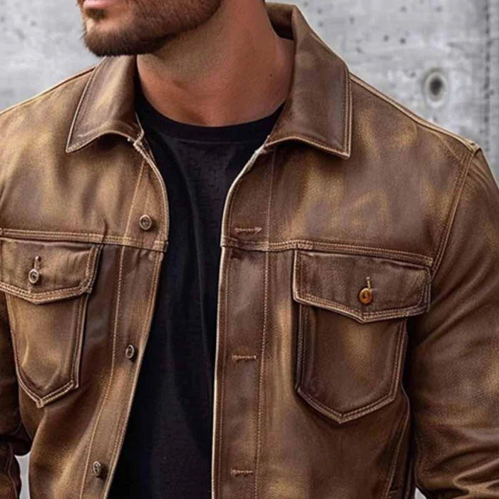 Matías – Chaqueta de Cuero Vieja Escuela