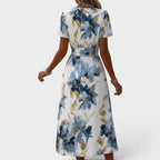 Elize - Vestido con Cuello Cruzado y Estampado Floral