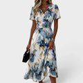 Elize - Vestido con Cuello Cruzado y Estampado Floral