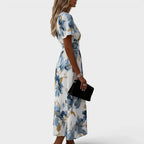 Elize - Vestido con Cuello Cruzado y Estampado Floral