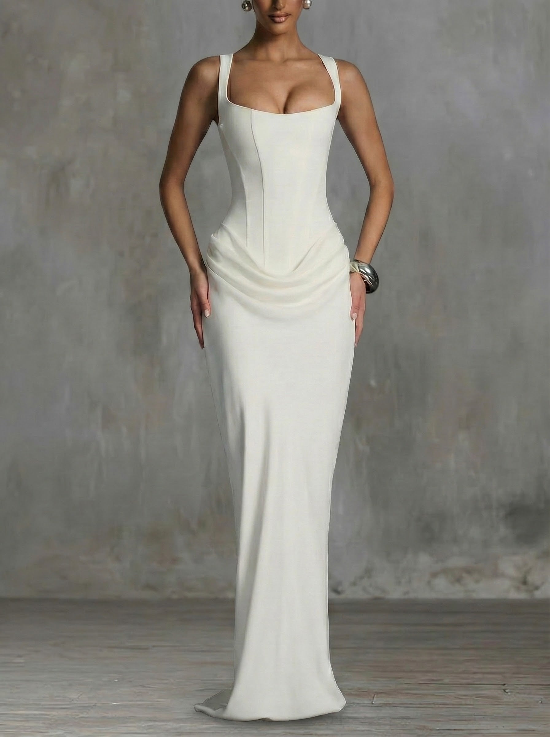 Marisol | Vestido maxi de escote cuadrado
