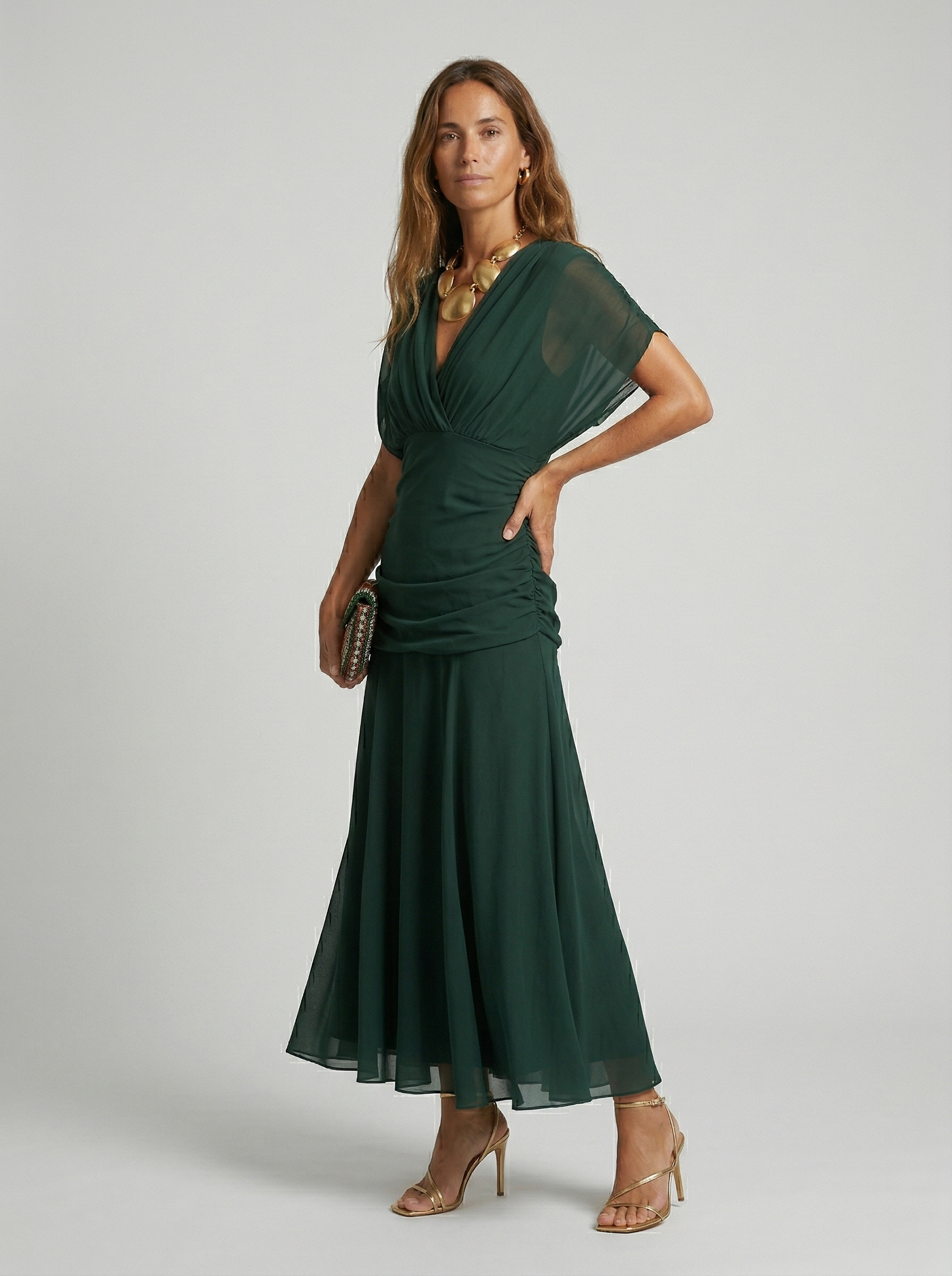 Nora | Vestido largo con cuello en v