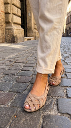 Grasia - Sandalias Estilo Bailarina con Tiras Cruzadas