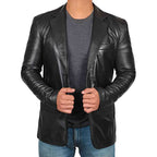 Nicolás – Blazer de Cuero Elegante y Estilizado