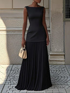 Jannat - Vestido Maxi Sofisticado con Bajo Plisado