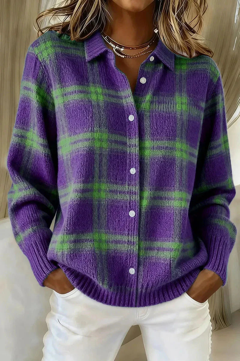 Théa - Cárdigan Acogedor Estilo Camisa
