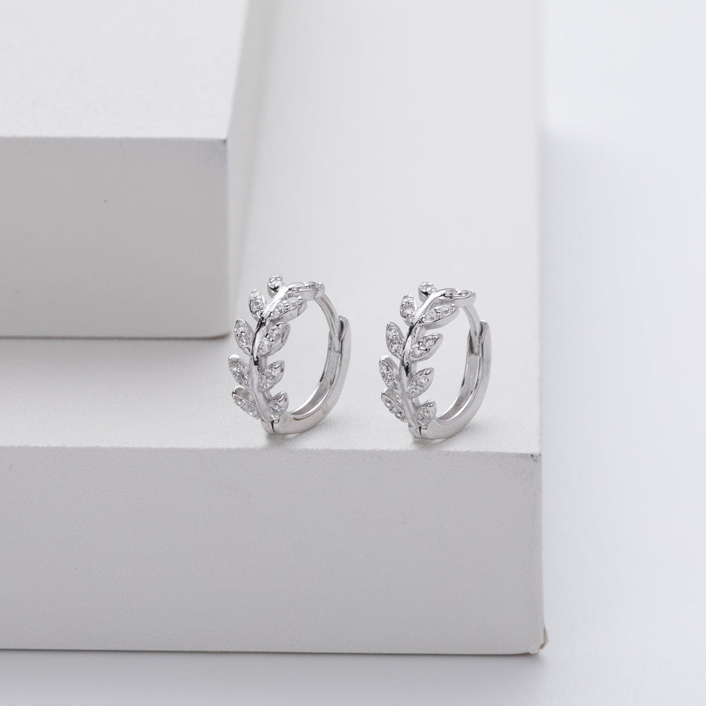 Pendientes Plata en Forma de Hoja