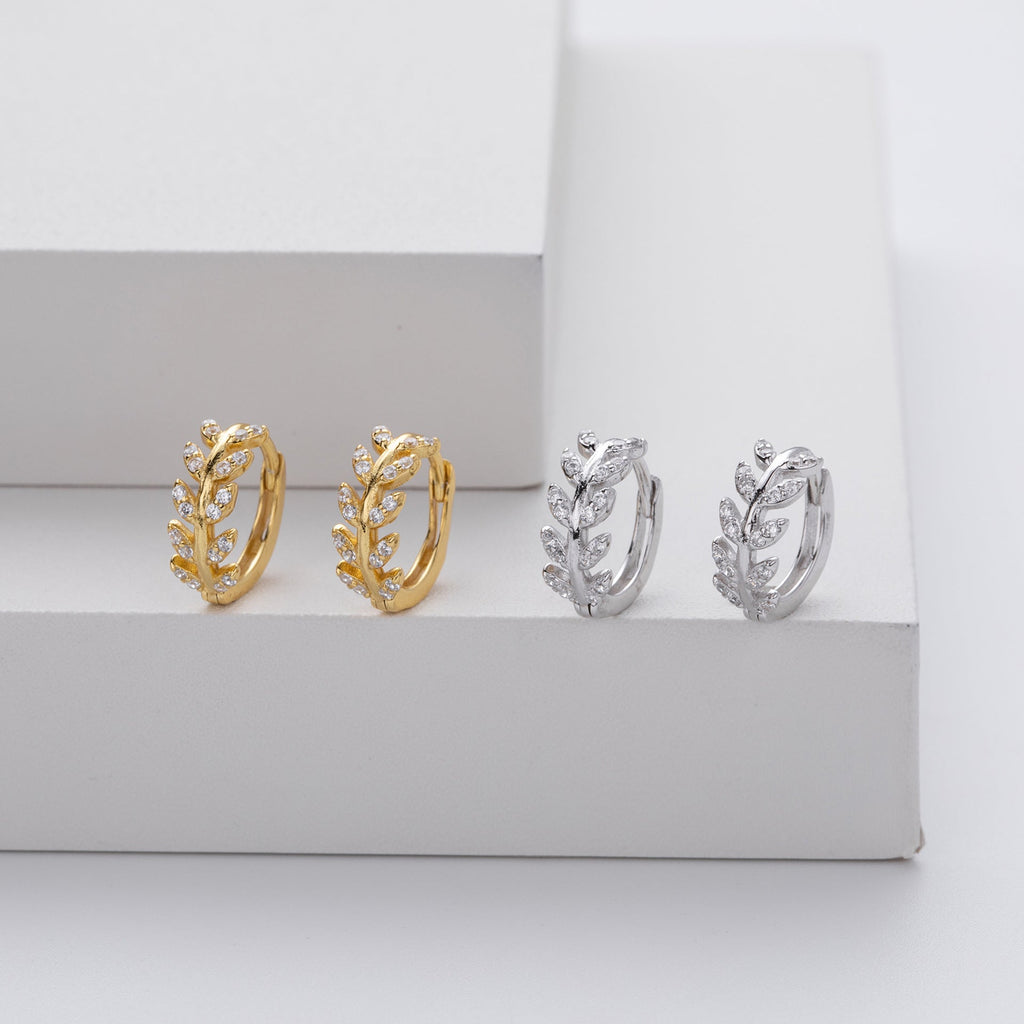 Pendientes Plata en Forma de Hoja