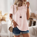 Arya - Blusa de Lunares en Relieve de Manga Corta