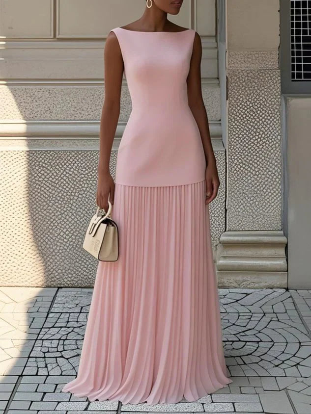 Jannat - Vestido Maxi Sofisticado con Bajo Plisado