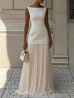 Jannat - Vestido Maxi Sofisticado con Bajo Plisado