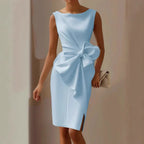 Carina - Vestido Elegante De Satén Ajustado Con Lazo