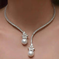 Collar Brillante Perlas Plata Sterling
