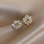 Pendientes Stud Ópalo Blanco