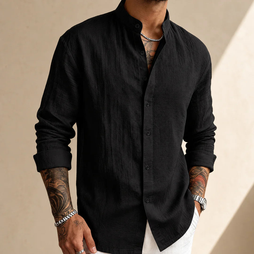 Marko - Camisa Elegante Ligera con Cuello Mao