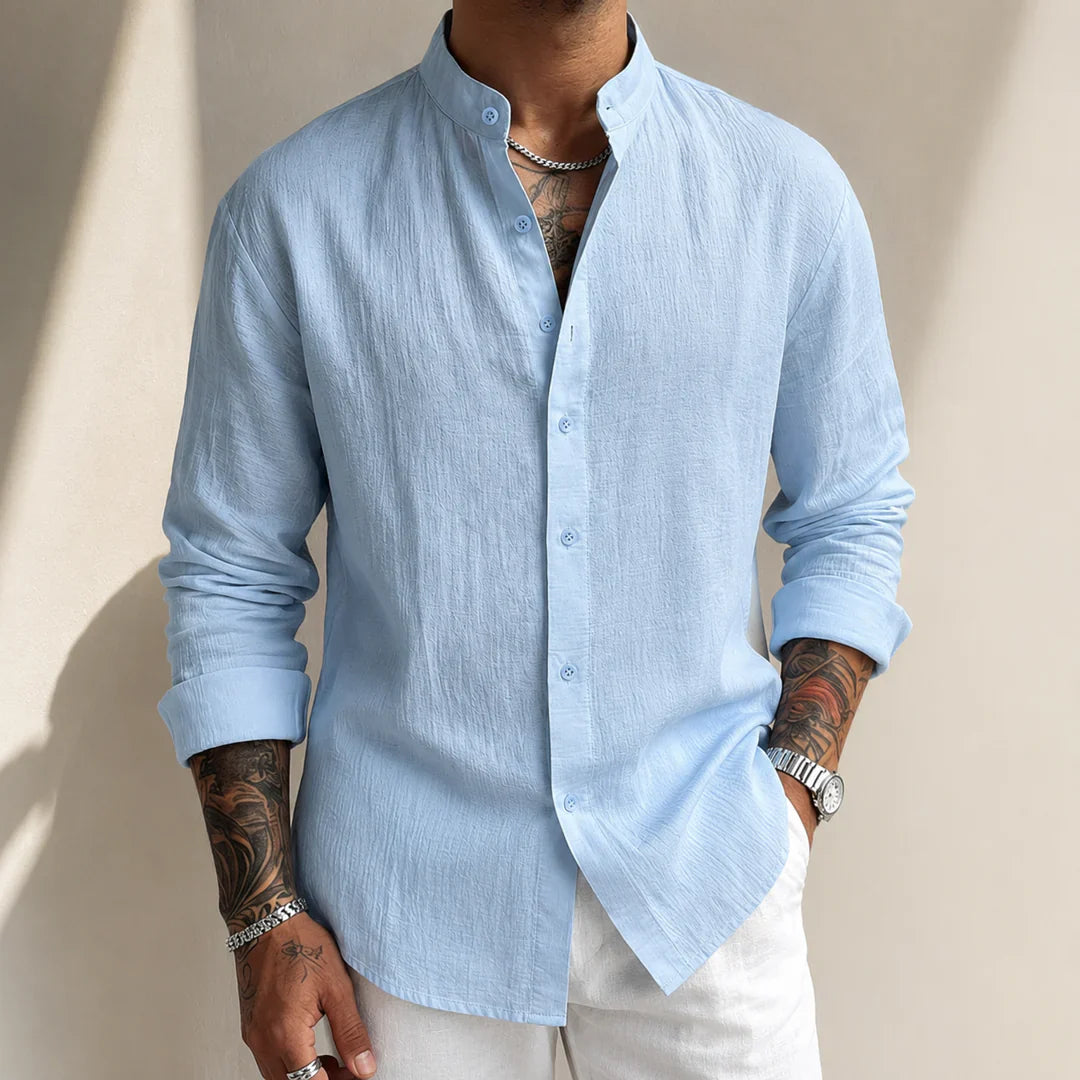 Marko - Camisa Elegante Ligera con Cuello Mao