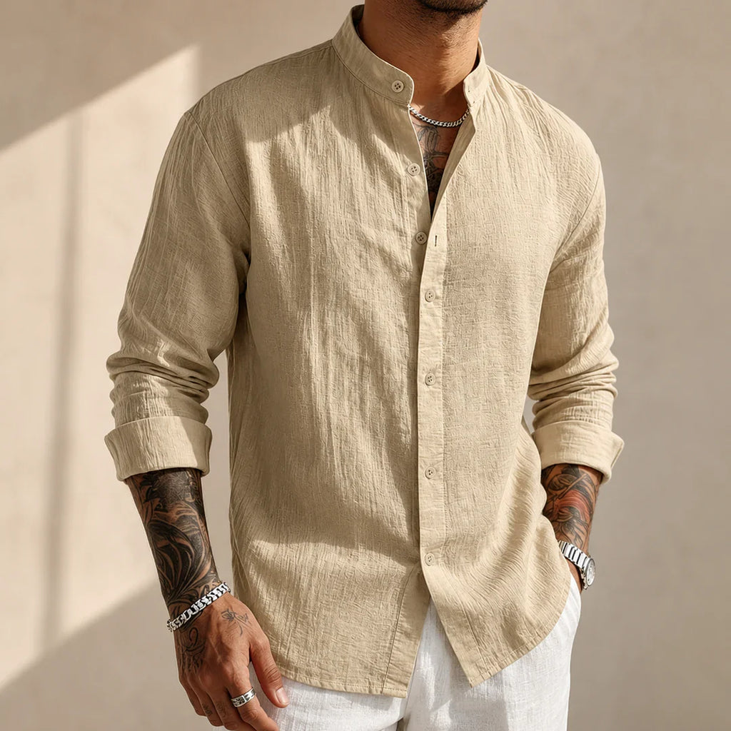 Marko - Camisa Elegante Ligera con Cuello Mao