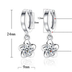 Pendientes Plata Sterling Zirconios Violeta y Blanco