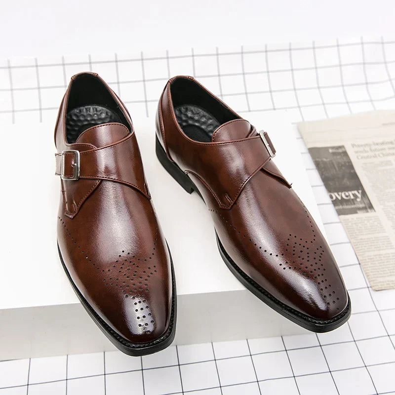 Driel | Zapatos de cuero elegantes para hombre con hebilla monk