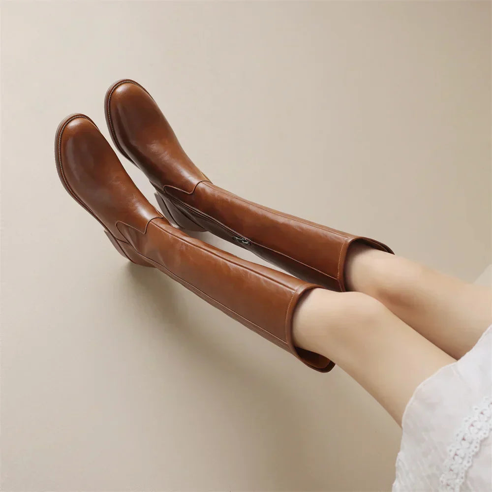 Tivra - Élégantes Bottes Artisanales en Cuir Vériable