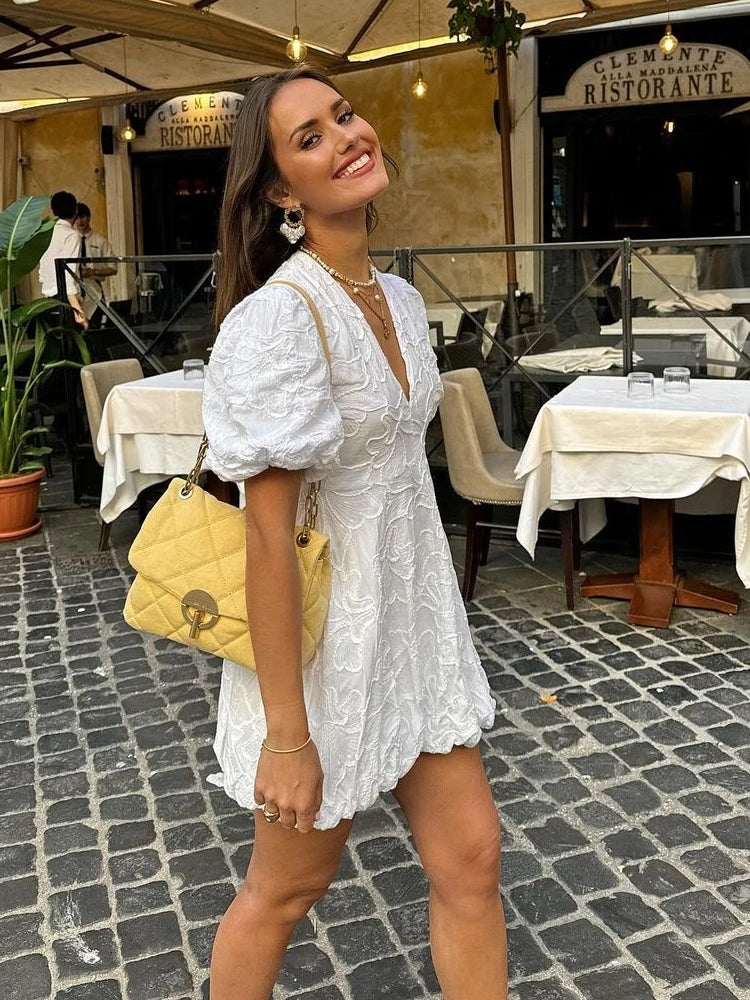 Mariana| Puff Mini Dress