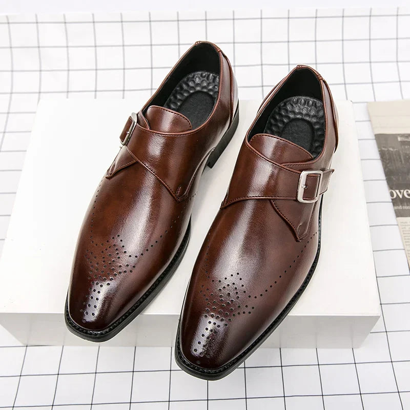Driel | Zapatos de cuero elegantes para hombre con hebilla monk