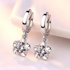 Pendientes Plata Sterling Zirconios Violeta y Blanco