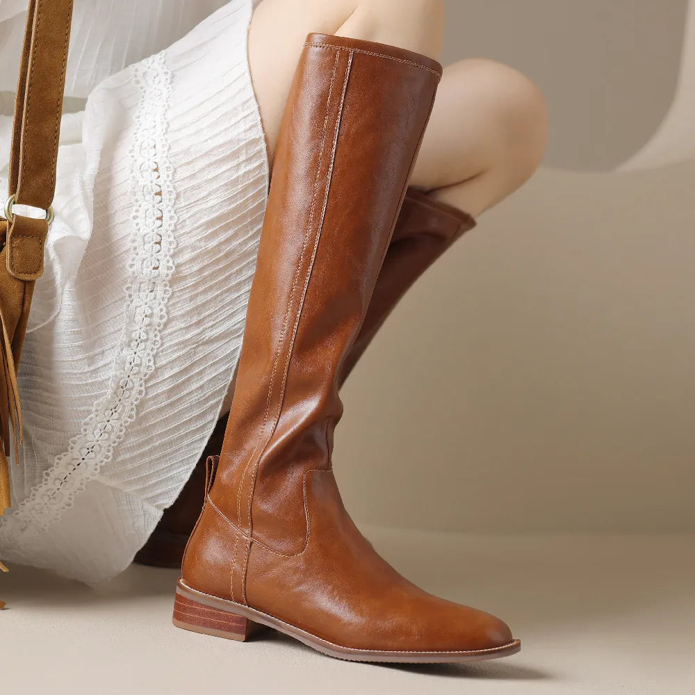 Tivra - Élégantes Bottes Artisanales en Cuir Vériable