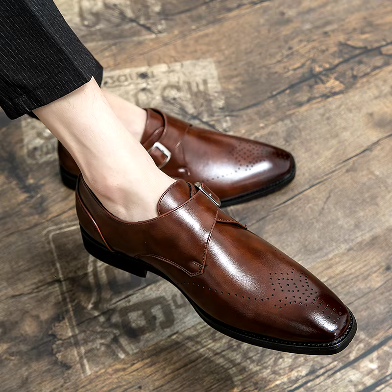 Driel | Zapatos de cuero elegantes para hombre con hebilla monk