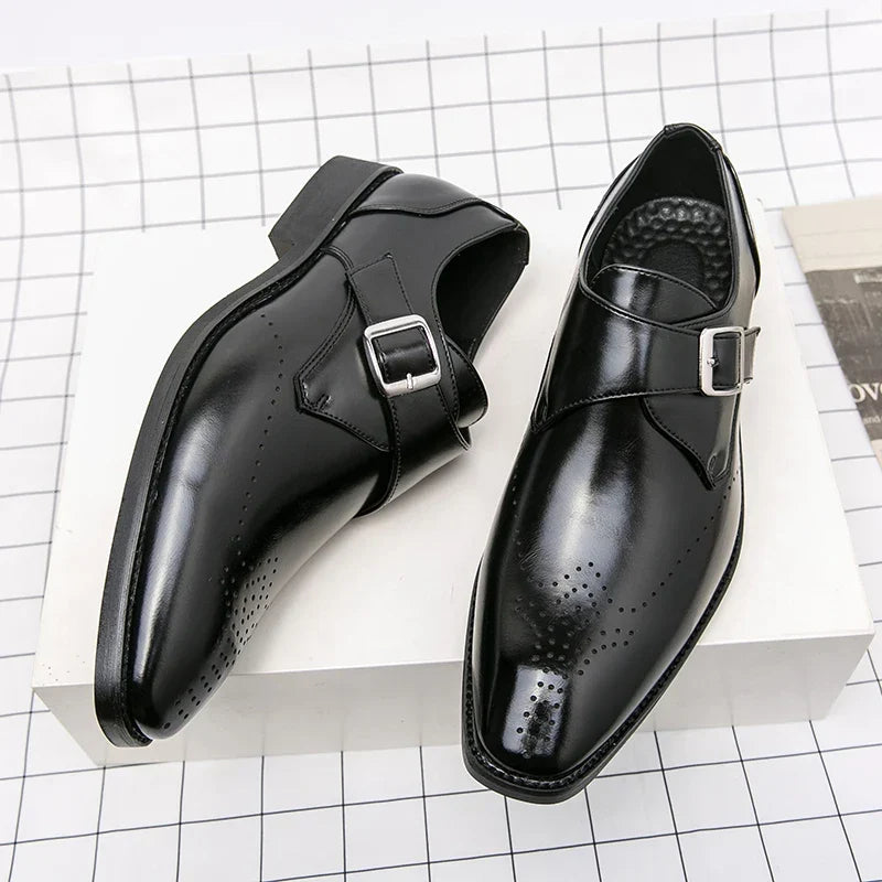 Driel | Zapatos de cuero elegantes para hombre con hebilla monk