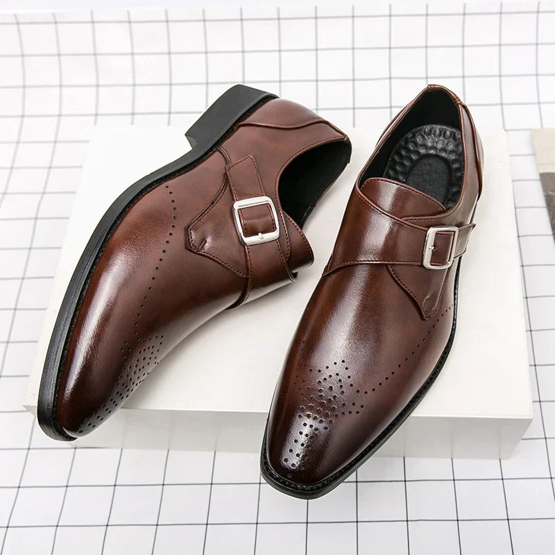 Driel | Zapatos de cuero elegantes para hombre con hebilla monk