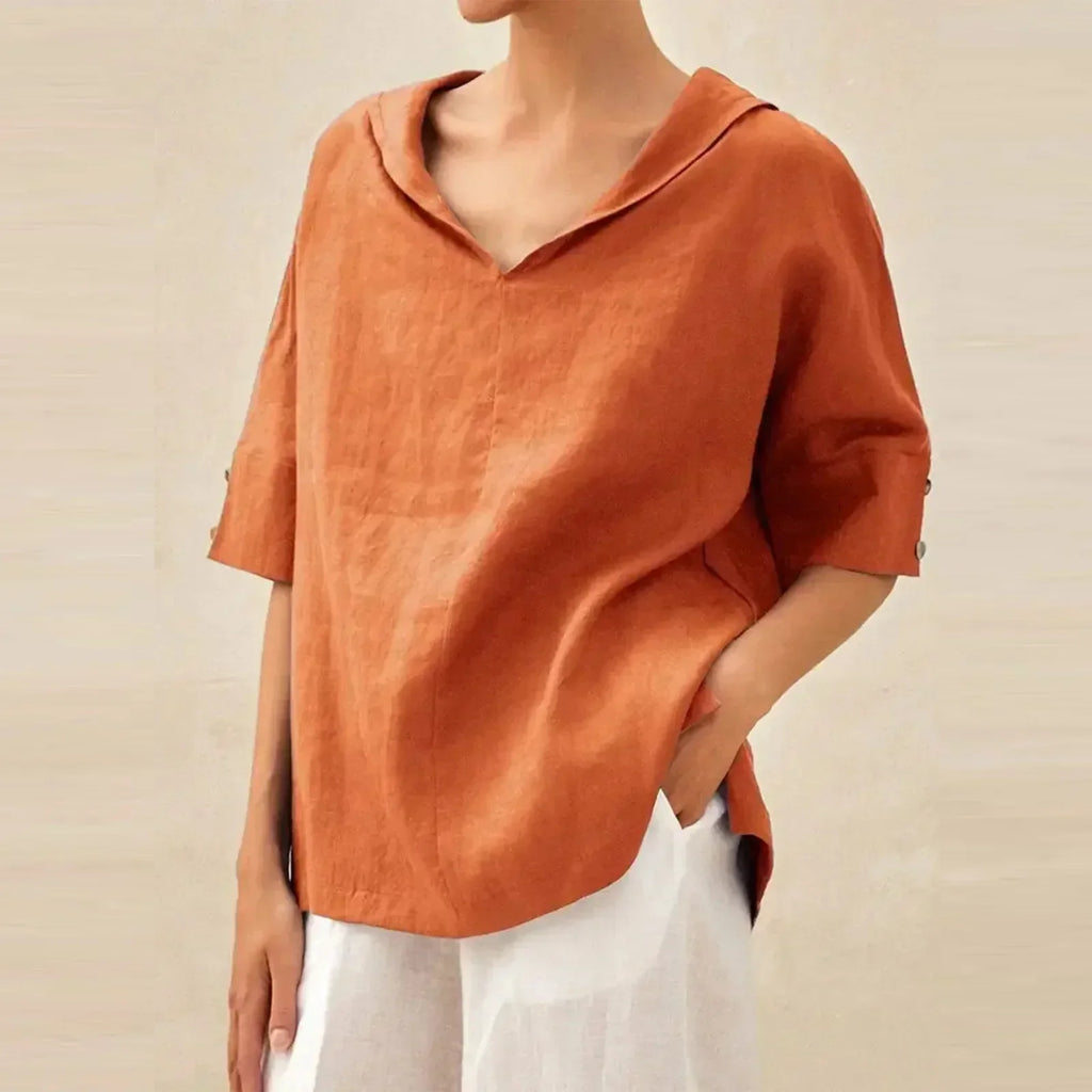 Darlene - Blusa Elegante Suelta de Lino