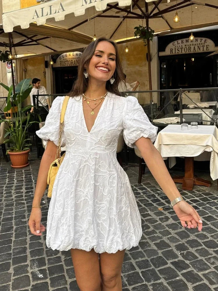Mariana| Puff Mini Dress
