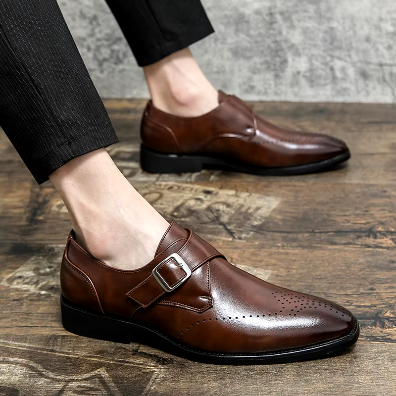 Driel | Zapatos de cuero elegantes para hombre con hebilla monk